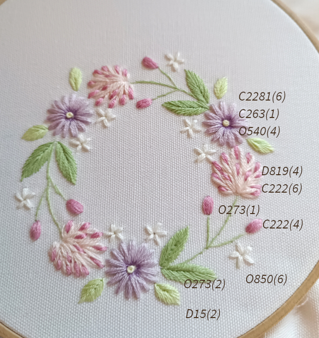 癒やしの刺繍 ミニフラワーリース 無料図案有 Embroidey Tutorial Flower Wreath Heart Being Blog